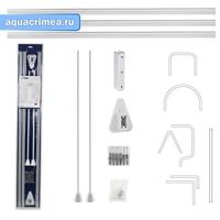 Карниз в ванную угловой - универсальный белый с гибкой перекладиной